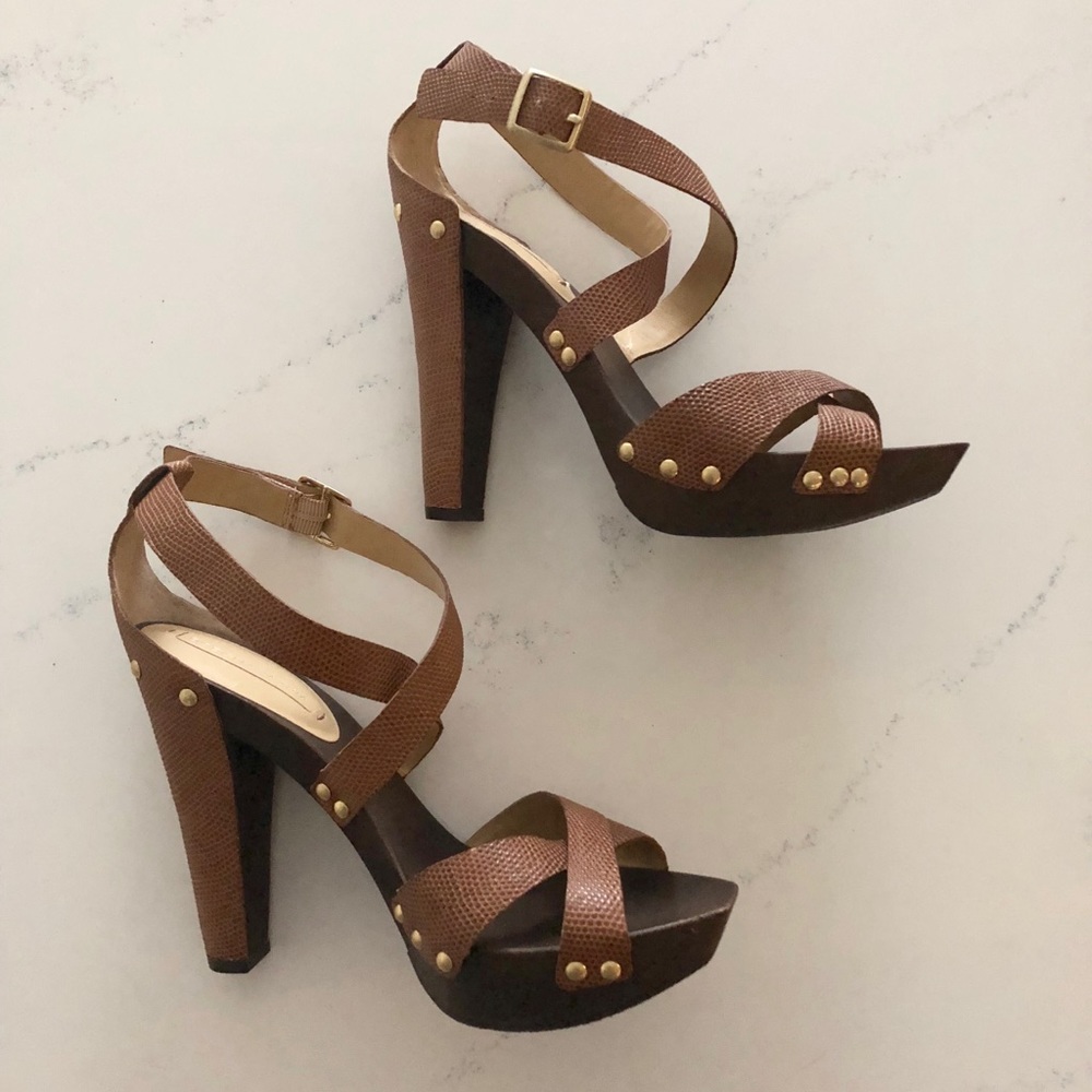 BCBG MaxAzria Strappy Chunky Heels